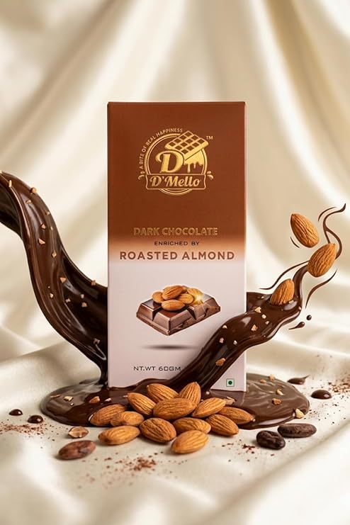 D'Melto Roasted Almond Dark Chocolate